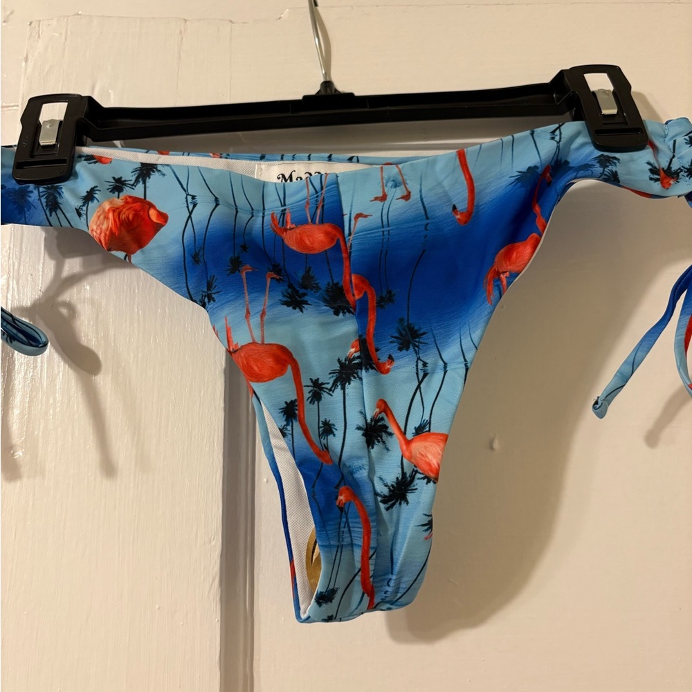 Blue Flamingo Print Brazilian Bikini Set - Picture 3 of 3